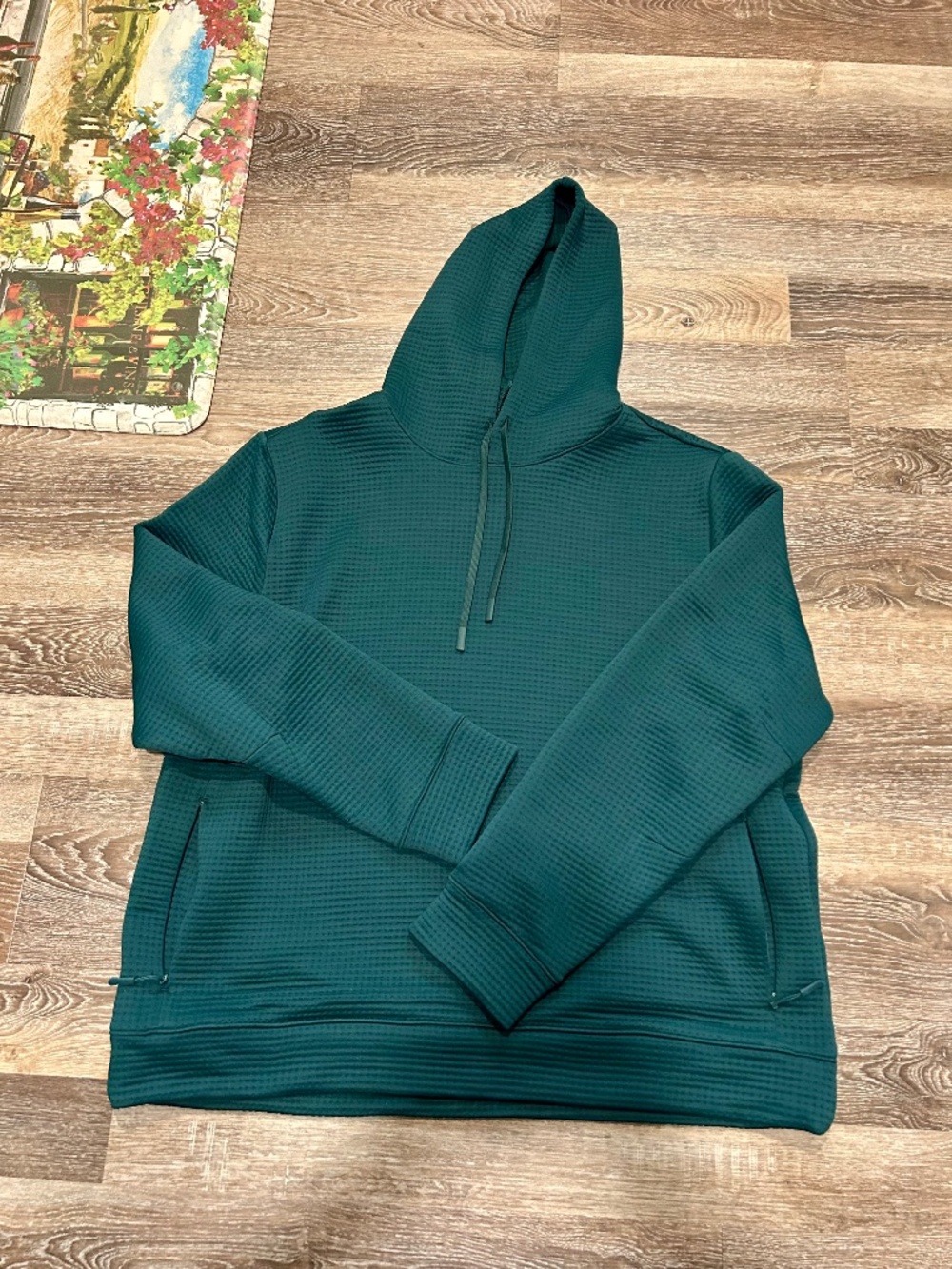 FLX Men’s Textured Waffle Knit Hoodie Sz XXL Eternity Green Color